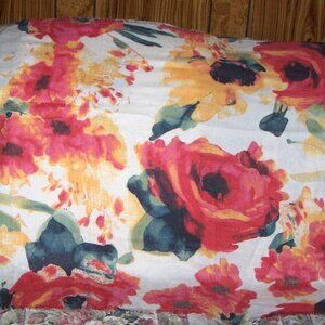 VINCE CAMUTO Poly/Rayon Ivory w/ Multi-Color Flowers Oblong Scarf (77" x 30.5")